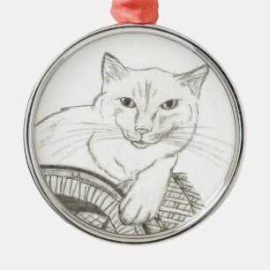 Metal Ornamento do Retrato de Cat Ragdoll