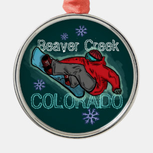 Metal Ornamento do snowboarder de Colorado do Beaver