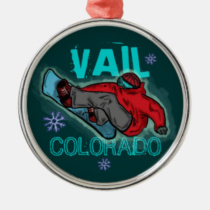 Metal Ornamento do snowboarder de Vail Colorado