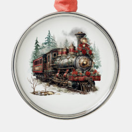 Metal Ornamento do trem de Natal