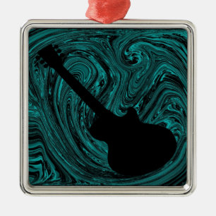 Metal Ornamento do Violão de abstrato, Teal