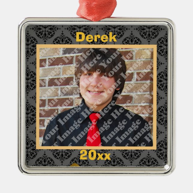 Metal Ornamento Dourado De Cinzas E Pretos (Frente)