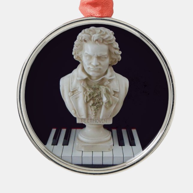 Metal Ornamento Feriado de Beethoven (Frente)