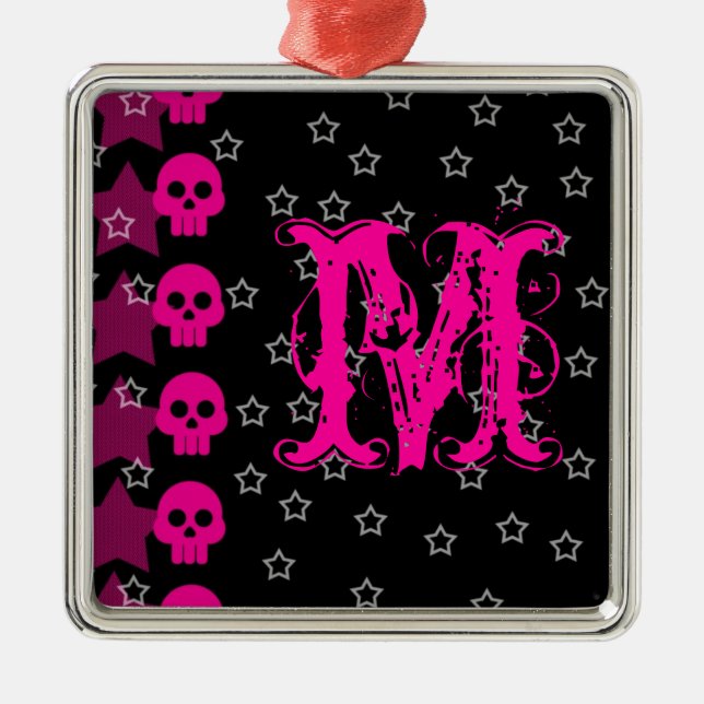 Metal Ornamento inicial de EMO Punk Roc Monogramas de cr (Frente)