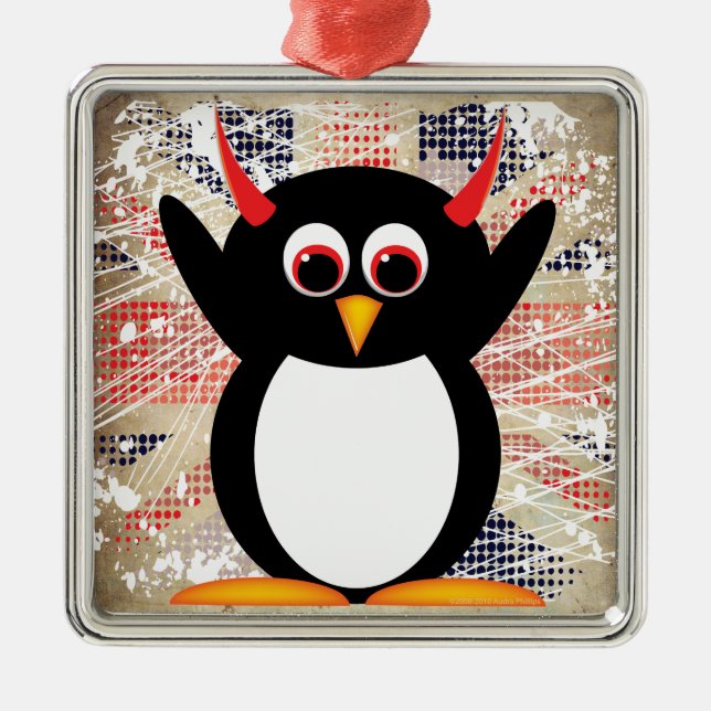 Metal Ornamento mau de Penguin™ (Frente)
