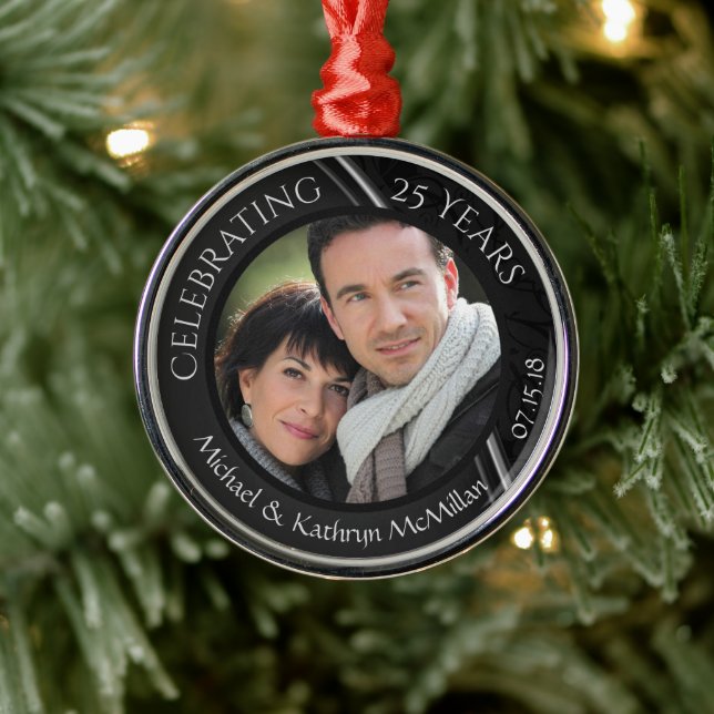 Metal Ornamento Metálico do 25 Silver Casamento de Casam (Árvore)