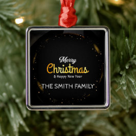 Metal Ornamento metálico negro de ouro elegante