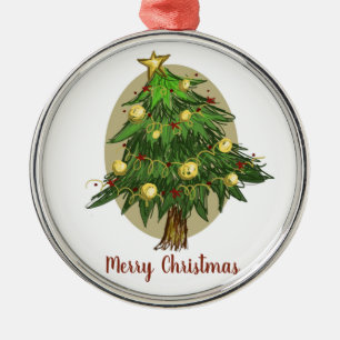 Metal ornamento oval da árvore de Natal