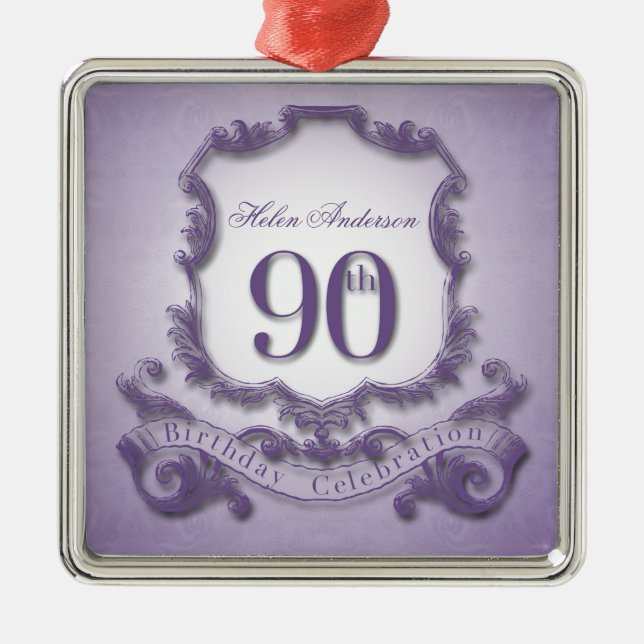 Metal Ornamento Personalizado da Celebração de Aniversár (Frente)