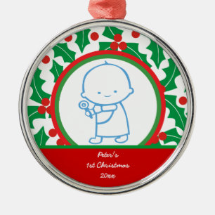 Metal Ornamento Personalizado de 1rua de Natal do Santo 