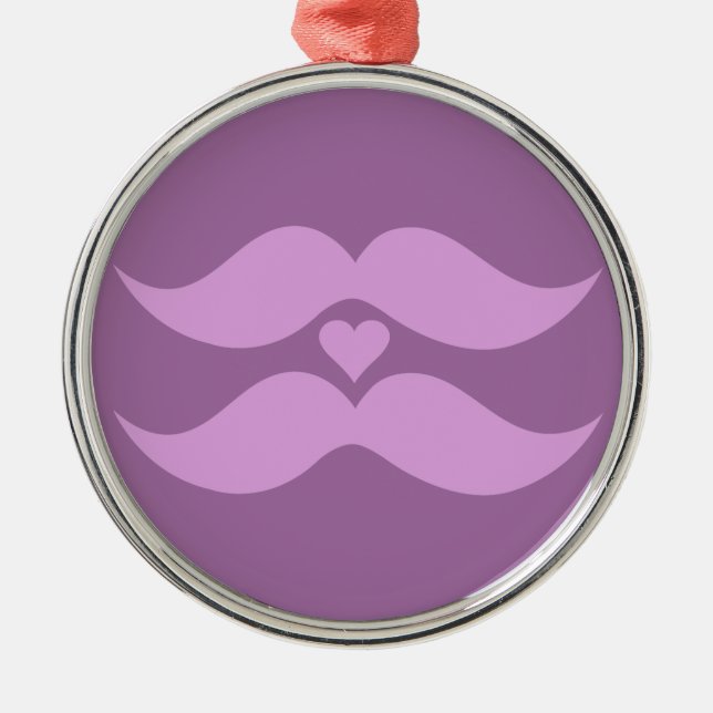 Metal ornamento personalizado de bigodes cor-de-rosa (Frente)