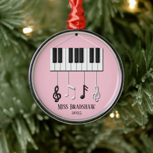 Metal Ornamento Personalizado de Professores de Piano