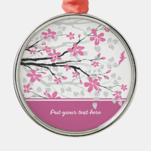 Metal Ornamento personalizado de ramos e flores cor-de-r