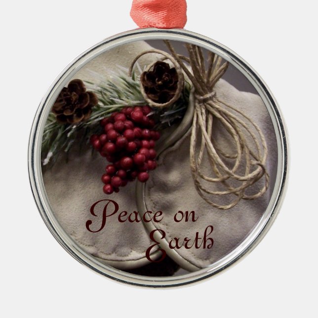 Metal Ornamento Personalizado de Twine e Berries (Frente)