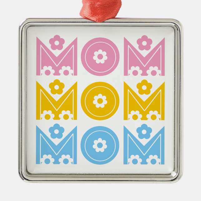 Metal Ornamento personalizado do Dia de as mães da mãe (Frente)
