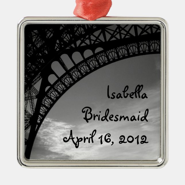 Metal Ornamento personalizado torre Eiffel da dama de (Frente)