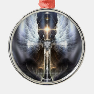 Metal Ornamento Premium Cruzado de Wing Heavenly Angel