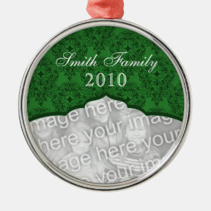 Metal Ornamento Premium de Damasco de Natal Elegante