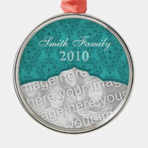 Metal Ornamento Premium de Damasco de Natal Elegante