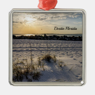 Metal Ornamento Premium de Destruin Beach, Florida Jetty