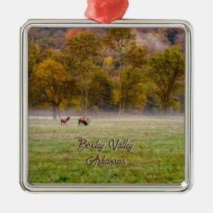 Metal Ornamento Quadrado de Casal de Elk Premium