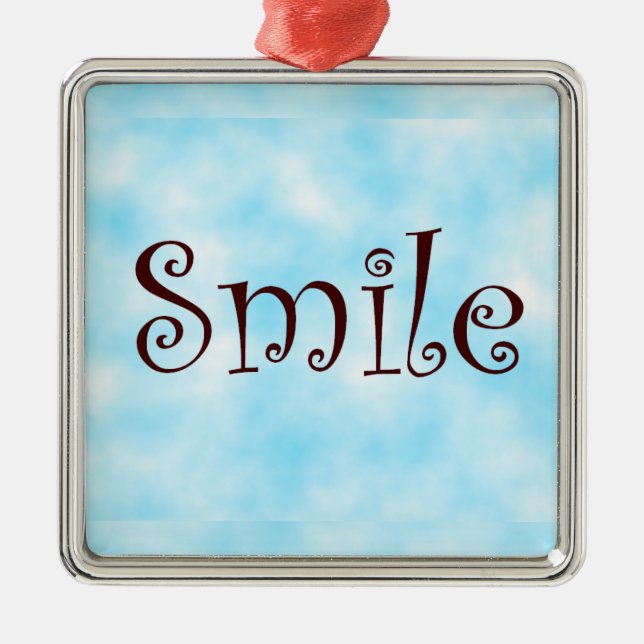 Metal Ornamento quadrado premium de sorriso (Frente)
