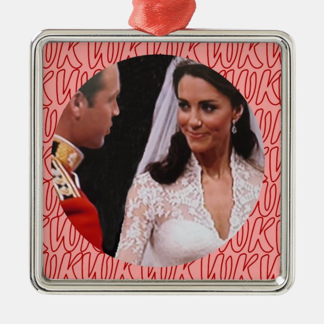 Metal Ornamento real do casamento de William e de Kate (Frente)