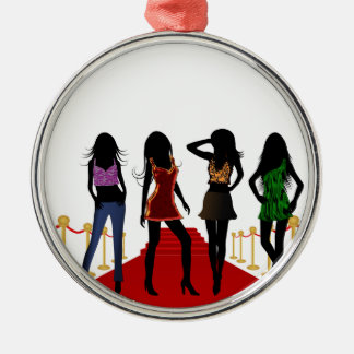 Metal Ornamento Redondo De Fashion Girls Red Carpet Prem