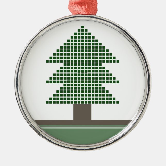 Metal Ornamento Redondo de Pré-Árvore de Natal Mod (Frente)
