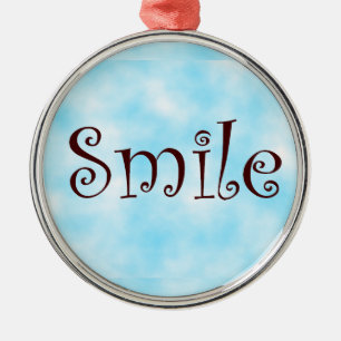 Metal ornamento redondo de sorriso premium