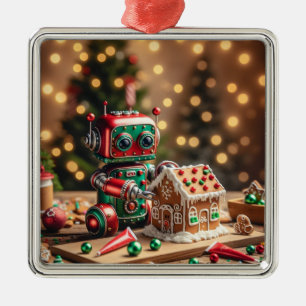 Metal Ornamento Robô de Natal