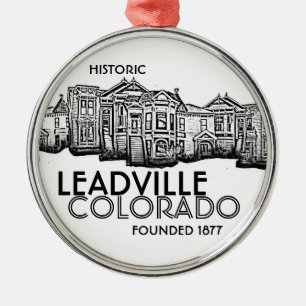 Metal Ornamento velho histórico da cidade de Leadville