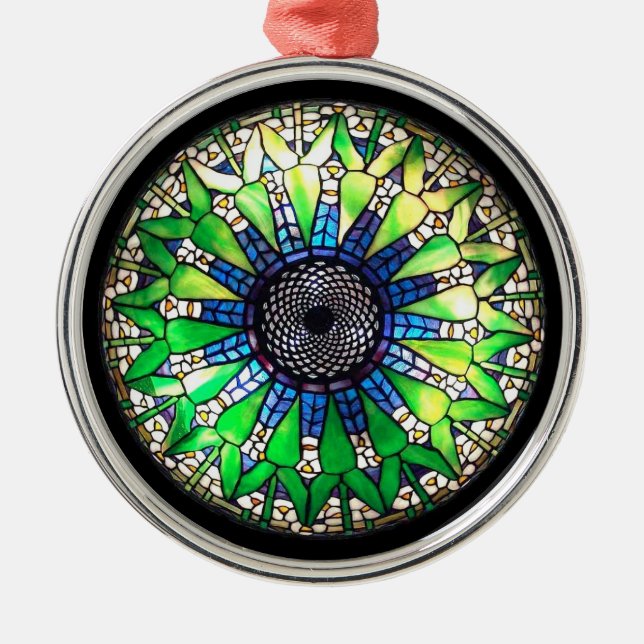 Metal Ornamento verde de Tiffany (Frente)