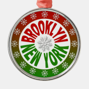 Metal Ornamento verde vermelho de Brooklyn New York