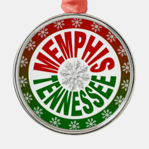 Metal Ornamento verde vermelho de Memphis Tennessee