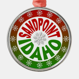Metal Ornamento verde vermelho de Sandpoint Idaho