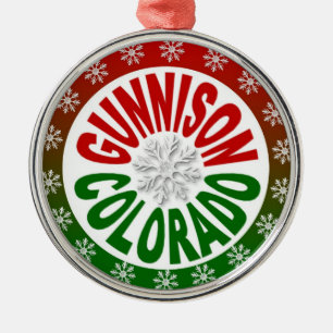 Metal Ornamento vermelho em floco de neve Gunnison Color