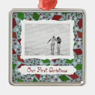 Metal Papagaios de Natal, ornamento de fotos premium