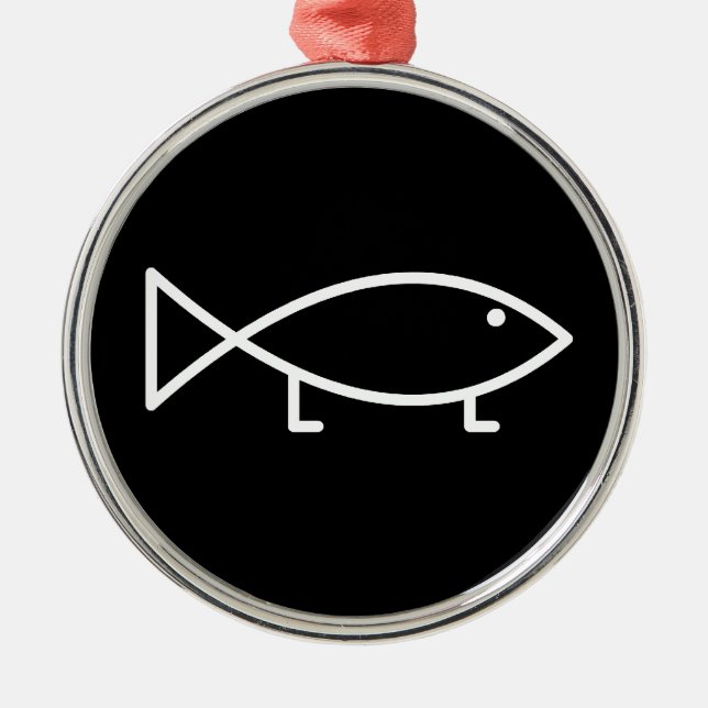 Metal Peixes com pés - ornamento de Jesus (Frente)