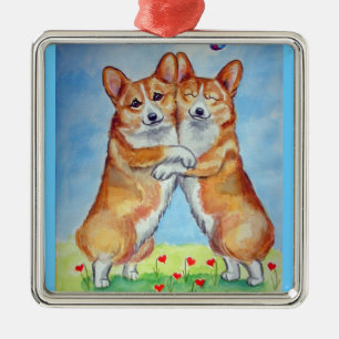 Metal Prêmio do quadrado do ornamento do Corgi de Galê