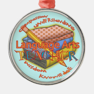 Metal Professor de Artes da Linguagem ornamento redondo