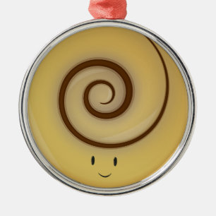 Metal Rolo de canela de sorriso acima do ornamento de  
