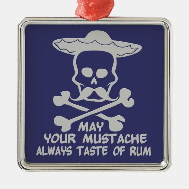Metal Rum Ornamento de cor personalizado do bigode (Frente)