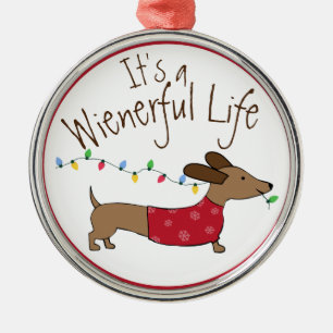 Metal Seu um ornamento da árvore de Natal de Doxie da