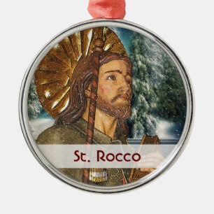Metal St. Rocco - San Rocco - ornamento de prata do St.