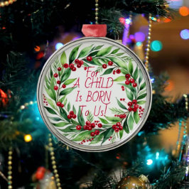 Metal Típica Vermelha Simples Ornamento Verde de Natal