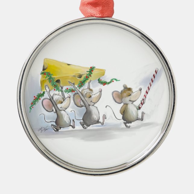 Metal Trazendo O Ornamento De Queijo De Natal (Frente)