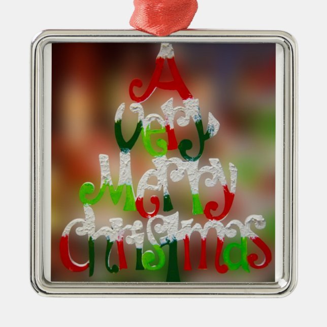 Metal Um Ornamento De Natal Muito Feliz (Frente)