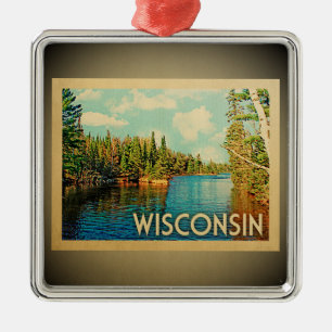Metal Viagens vintage de ornamento de Wisconsin