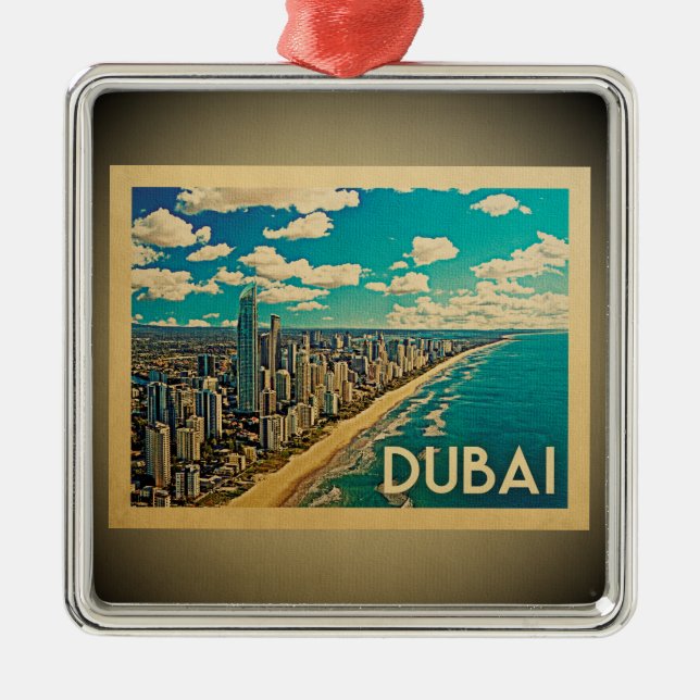 Metal Viagens vintage do Ornamento de Dubai (Frente)